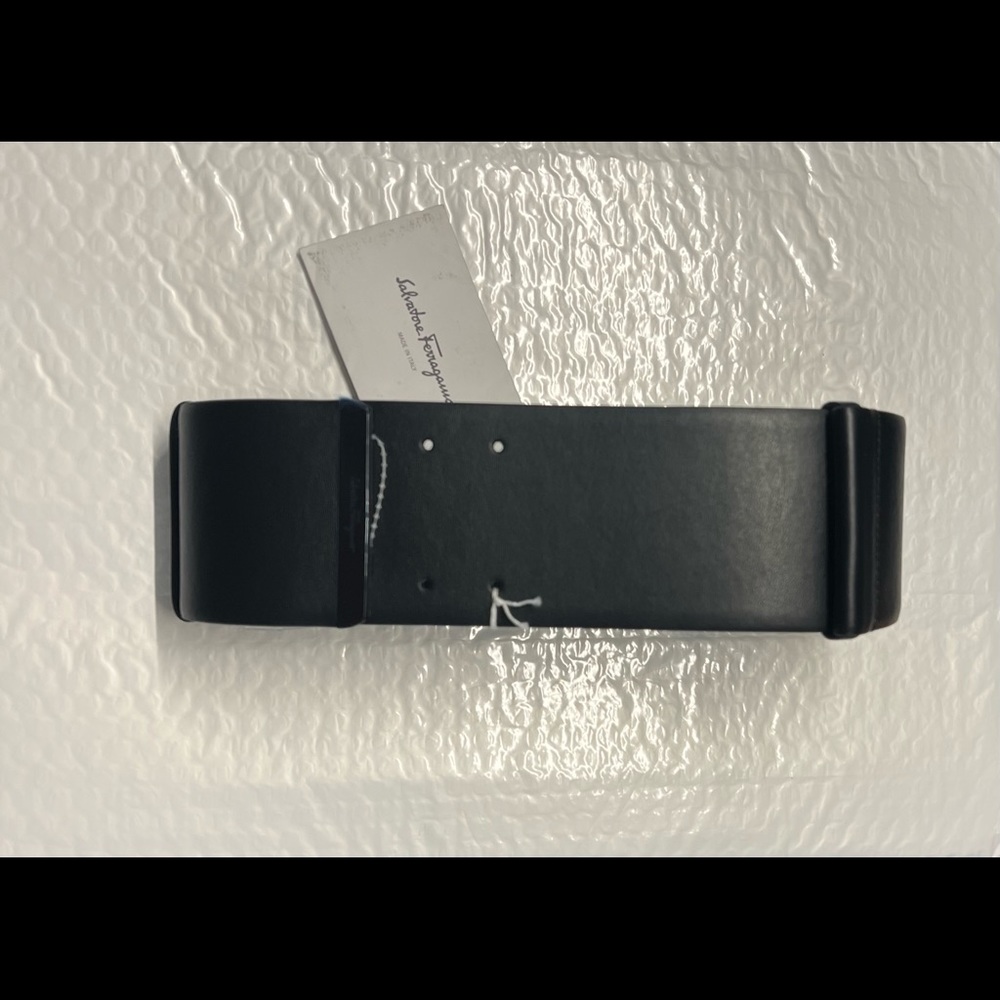 RARE Ferragamo Women's‎ Black Wide Leather Belt